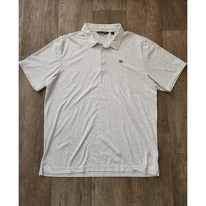 Travis Mathew Men’s Pima Cotton Golf Polo Shirt Light Heather Gray Size XXL